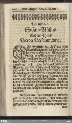 Der lustigen Schau-Bühne Andern Theils Vierdte Versammlung