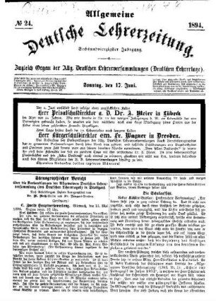 Stenographischer Bericht über die Verhandlungen der Allgemeinen Deutschen Lehrerversammlung (des Deutschen Lehrertages) in Stuttgart. (Fortsetzung)