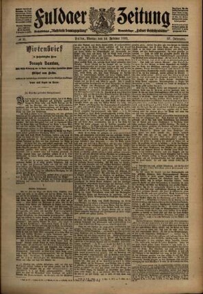 Zweite Ausgabe vom Montag, den 14. Februar 1910.