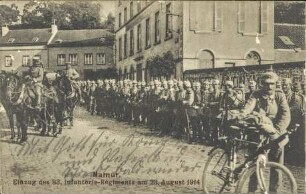 Namur. Einzug des 83. Infanterie-Regiments am 23. August 1914
