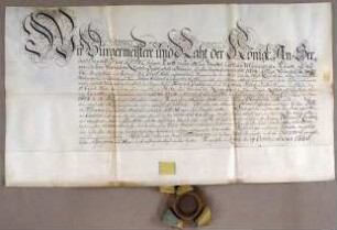 Reval, 1686.10.19. Geburtsbrief für den Konfiturier Heinrich Lindow von Reval (Estland). Aussteller: Stadt