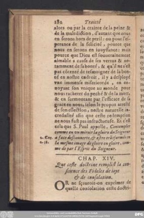 Chap. XIV. Que ceste doćtrine remplist la conscience des Fideles de ioye & de consolation.