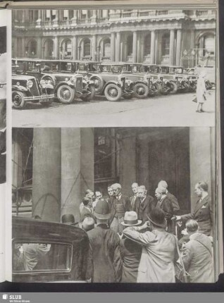 Vor dem Foreign Office in London warten Regierungswagen auf die Delegierten der Siebenmächte-Konferenz