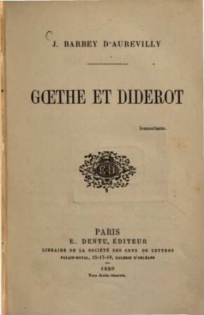 Goethe et Diderot