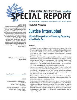 Justice interrupted. historical perspectives on promoting democracy in the Middle East