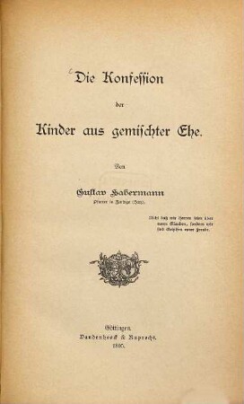 Die Konfession der Kinder aus gemischter Ehe