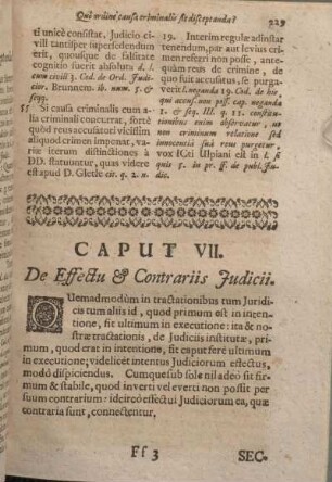Caput VII. De Effectu & Contrariis Judicii.