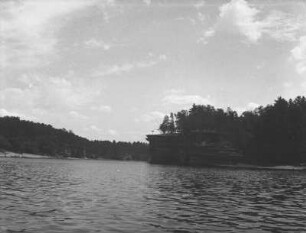Wisconsin Dells : Blick auf die Sandsteinschluchten, genannt Wisconsin Dells, am Wisconsin River.