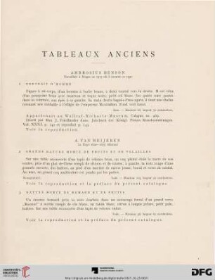 Tableaux anciens