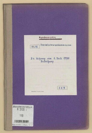 24. Sitzung am 1. Juli 1920: Vollsitzung