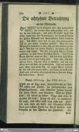 Die achtzehnte Betrachtung an der Mittwoche