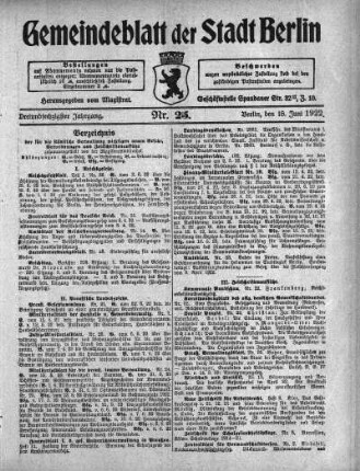 1922,24: Nr. 25, 18. Juni 1922