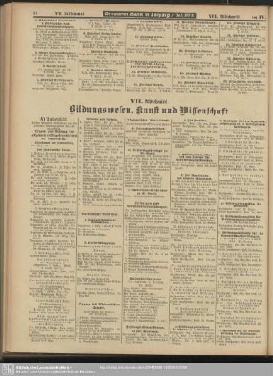 VII. Abschnitt. Bildungswesen, Kunst und Wissenschaft