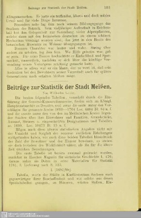 Beiträge zur Statistik der Stadt Meißen