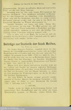 Beiträge zur Statistik der Stadt Meißen