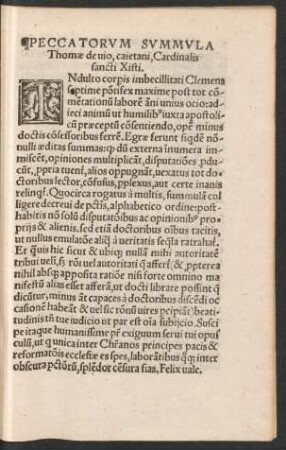Peccatorum summula Thomae de vio, caietani, Cardinalis sancti Xisti.