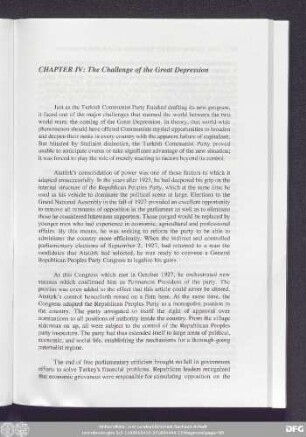 Chapter IV: The Challenge of the Great Depression