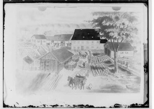 Sägewerk; Gemälde