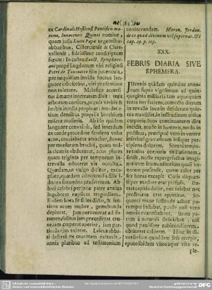 XXX. Febris Diaria Sive Ephemera