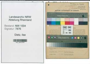 Entnazifizierung Ilse Dietz , geb. 30.01.1922 (Sekretaerin)