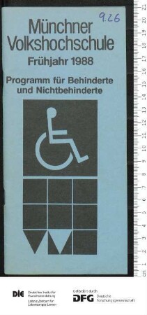 Programm für Menschen mit Behinderung 1. Semester 1988