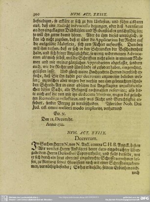 Num. Act. XXIIX. Decretum