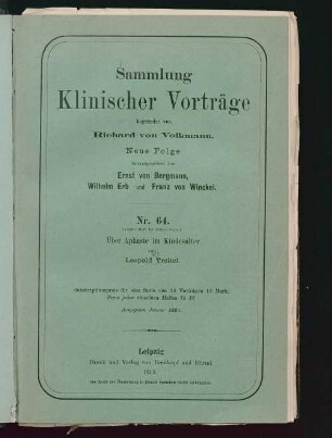 Über Aphasie im Kindesalter