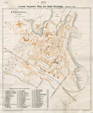 Lorenz' Neuester Plan der Stadt Bruchsal