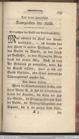 Das dritte Hauptstück. Kennzeichen der Kolik