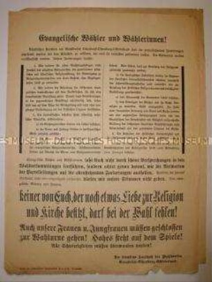 Appell des kirchlichen Ausschusses des Wahlkreises Osnabrück-Oldenburg-Ostfriesland an die evangelischen Wählerinnen und Wähler