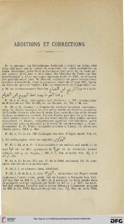 Additions et corrections