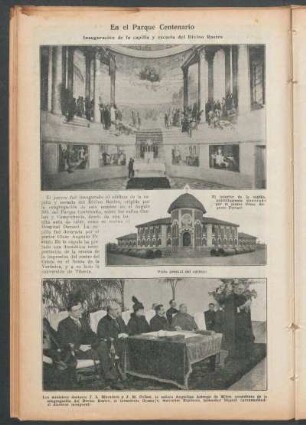 En el Parque Centenario : Inauguración de la capilla y escuela del Divino Rostro