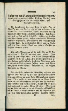 49-52, Fahrt von den Sandwichinseln nach den nordamerikanischen und asiatischen...