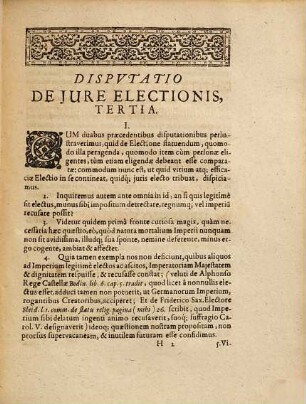 Disputatio De Iure Electionis Tertia, Eius Effecta atq[ue] consequentia continens