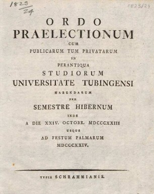 Vorlesungsverzeichnis 1823/24