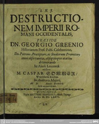 Destructionem Imperii Romani occidentalis