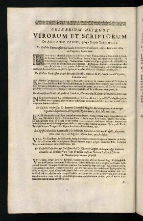 3v-6v, Celebrium Aliquot Virorum et Scriptorum