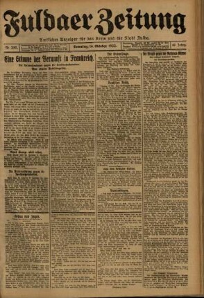 Ausgabe vom Samstag, den 14. Oktober 1922.