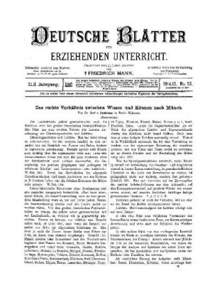 Das rechte Verhältnis zwischen Wissen und Können nach Münch : (Fortsetzung)