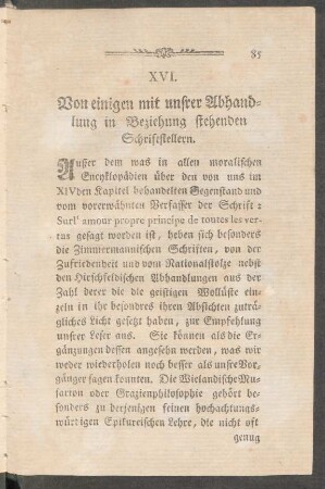 XVI. Von einigen mit unsrer Abhandlung in Beziehung stehenden Schriftstellern.