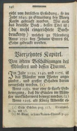 Vierzehntes Kapitel. Von öftern Beschädigungen des Münsters und dessen Thurms
