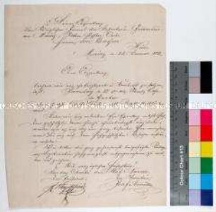 Einladung des Comités der Hof-Narren zur großen Caffe Visite nebst Ball für den Gouverneur von Mainz Leopold Hermann von Boyen