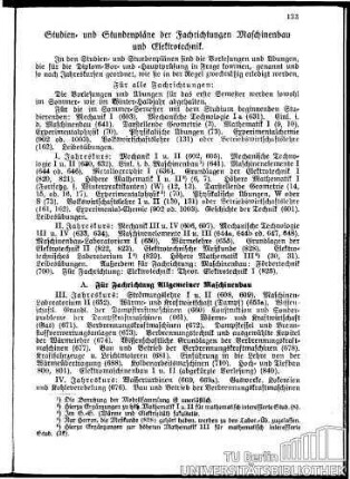 Fakultät für Maschinenwesen Studien- und Stundenpläne der Fachrichtungen Maschinenbau und Elektrotechnik