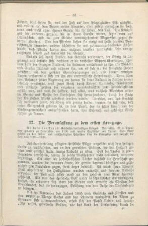 32. Die Veranlassung zu dem ersten Kreuzzuge.
