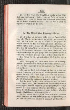 ¬Ein¬ Wort über Sonntagsschulen