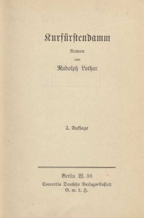 Kurfürstendamm : Roman