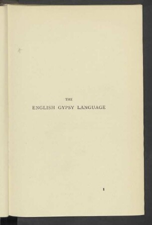 The English Gypsy Language