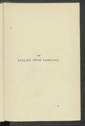 The English Gypsy Language