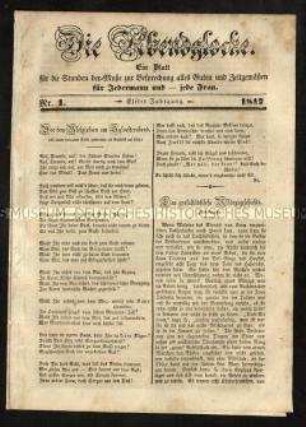 Unterhaltungsblatt Die Abendglocke, 11. Jahrgang 1847