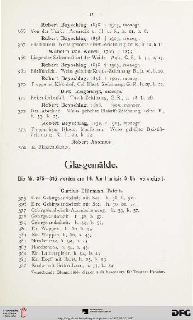 Glasgemälde (Nr. 375-386)